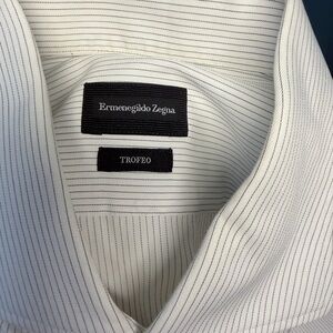 Ermenegildo Zegna Classic White Pinstripe Shirt